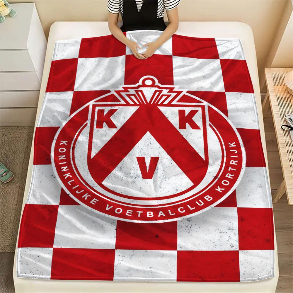 Coperta in Flanella con Logo Kortrijk, Alta Qualità, Confortevole per Tutte le Stagioni, Decorazione per la Casa, Calore e Comfort