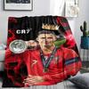 1PC Cristiano Ronaldo Patterned Flannel Blanket Suitable For All Seasons for Home Decor Warmth and Comfort Gifts Holiday Present