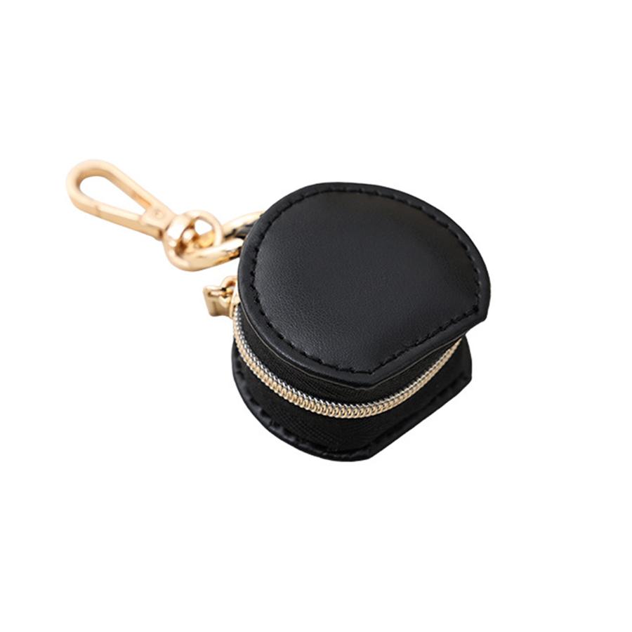 1pc Mini Jewelry Box Portable Travel Bag Pendant Earring Ring Jewelry Storage Box Circle Leather Hand-held Bag Jewelry Organizer