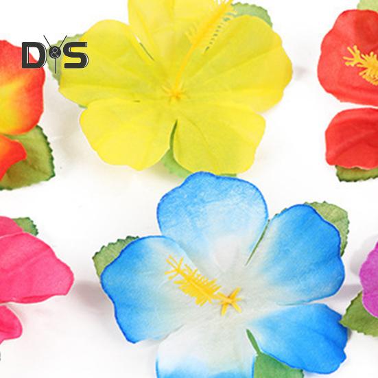 70 Pcs Hawaiian Leis Luau Party Decoration Artificial Tropical Palm Leaves Hibiscus Flowers Hula Dance Party Favors for Summer Beach Pool Party