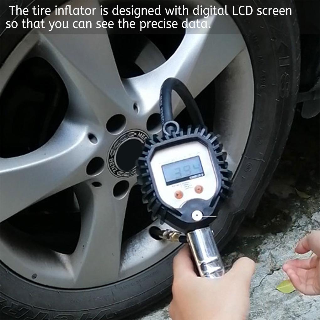 Digital Tire Inflator with Pressure Gauge Air Inflating Tool Accessory