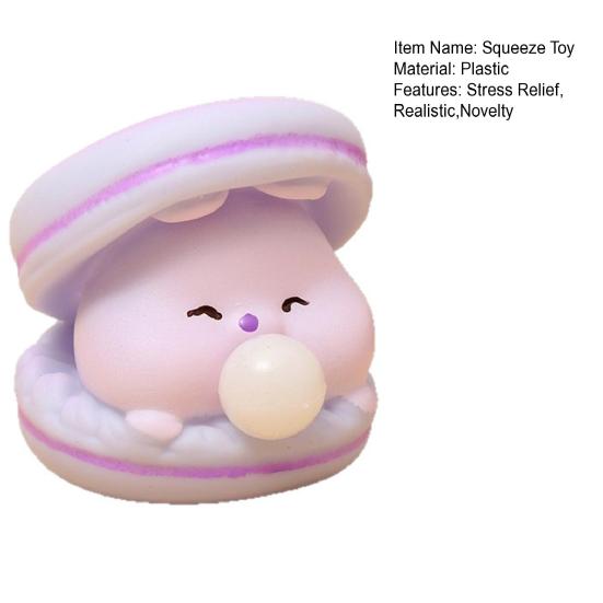 Bubble-Breathing Burger Squeeze Toy Soft TPR Fidget for Stress Relief Cute Macaron-Shaped Decompression Gadget for Kids Adults