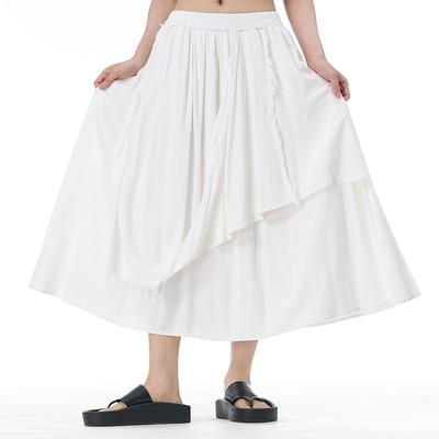 Saia feminina plus size solta e justa, estilo antigo, linha A, cor sólida, tendência, casual, para uso diário