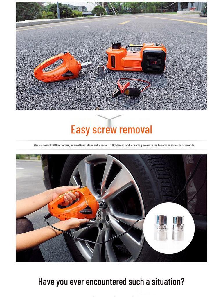 12V Multi-Functional Electric Car Jack and Wrench Set