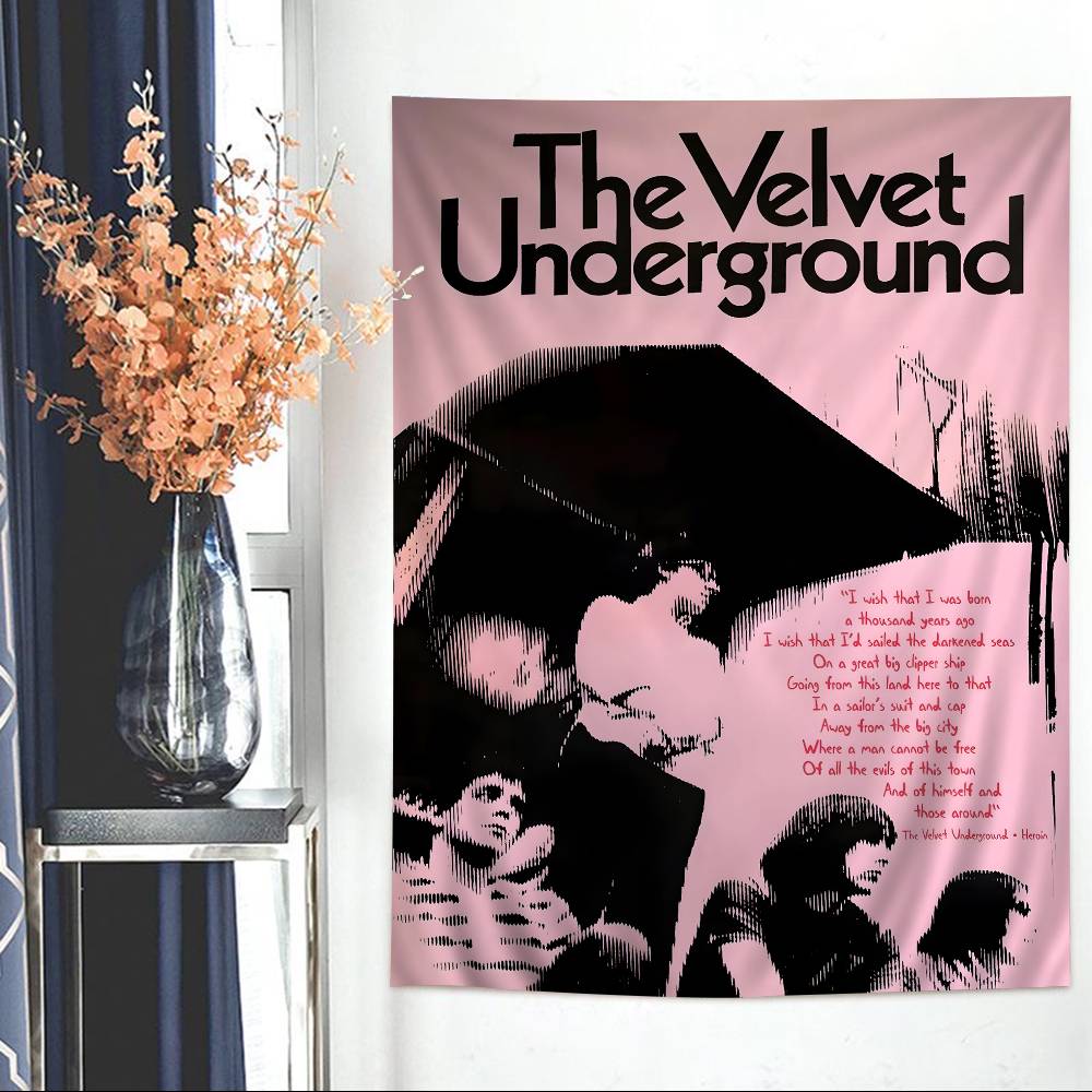 

Rock Band The VVelvet UUnderground Tapestry Art Printing Cheap Hippie Wall Hanging Bohemian Wall Tapestries Mandala Home Decor 74x94cm(29x37in)