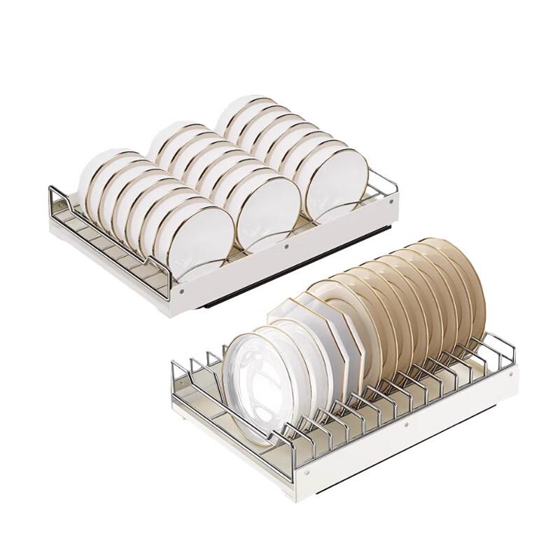 Stainless Steel Pull-Out Cabinet Dish & Plate Rack