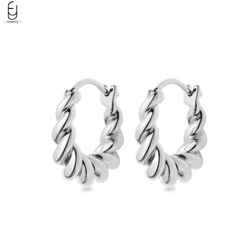 925 Silver Needle Vintage Snake Earrings Women Gold Round Ear Clips Punk Style Fashion Hoop Earrings Women Jewelry