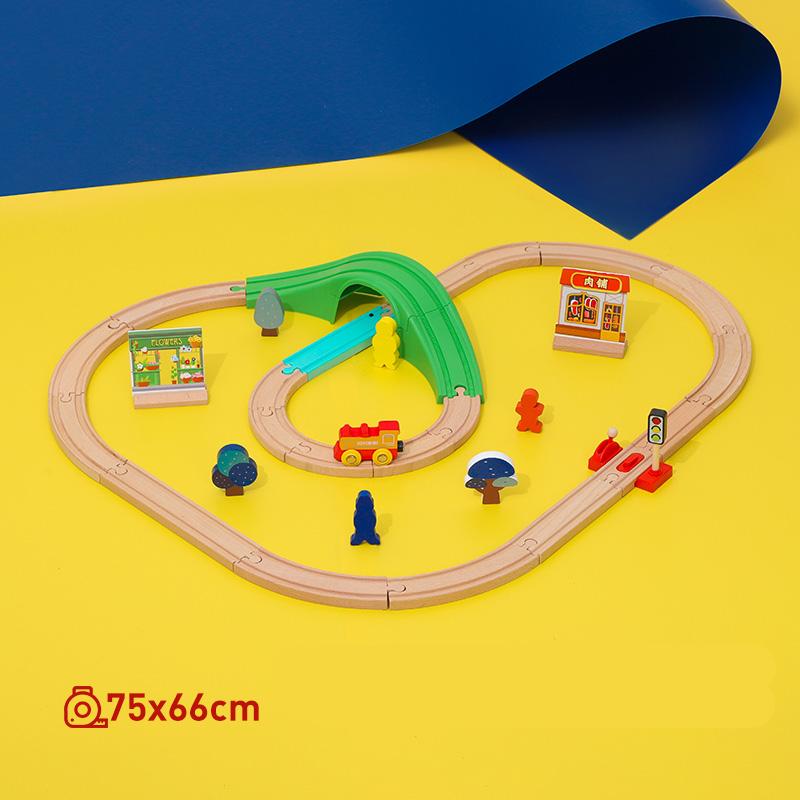 Wooden Train Track Set Electric Magnetic Train Railway Toys Compatible with Brand Track Educational Toys for Children's Gifts