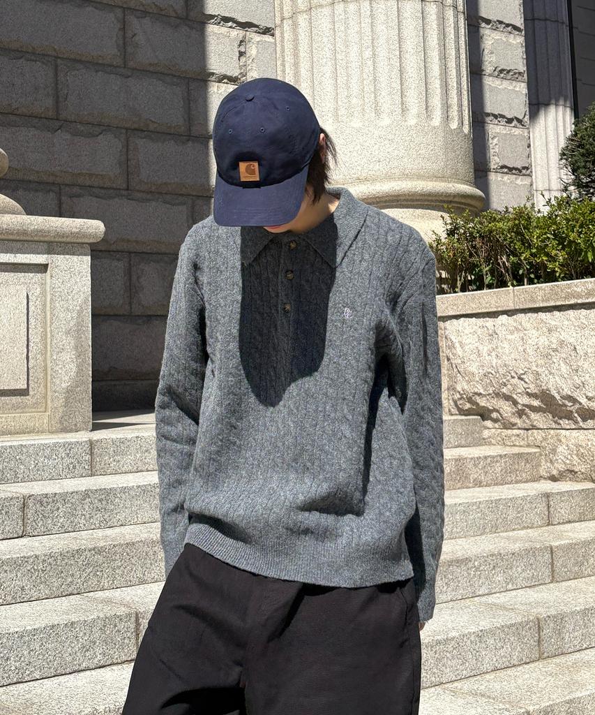 Dibellobeu Soft Blend Oversized Collared Knit_3Colors