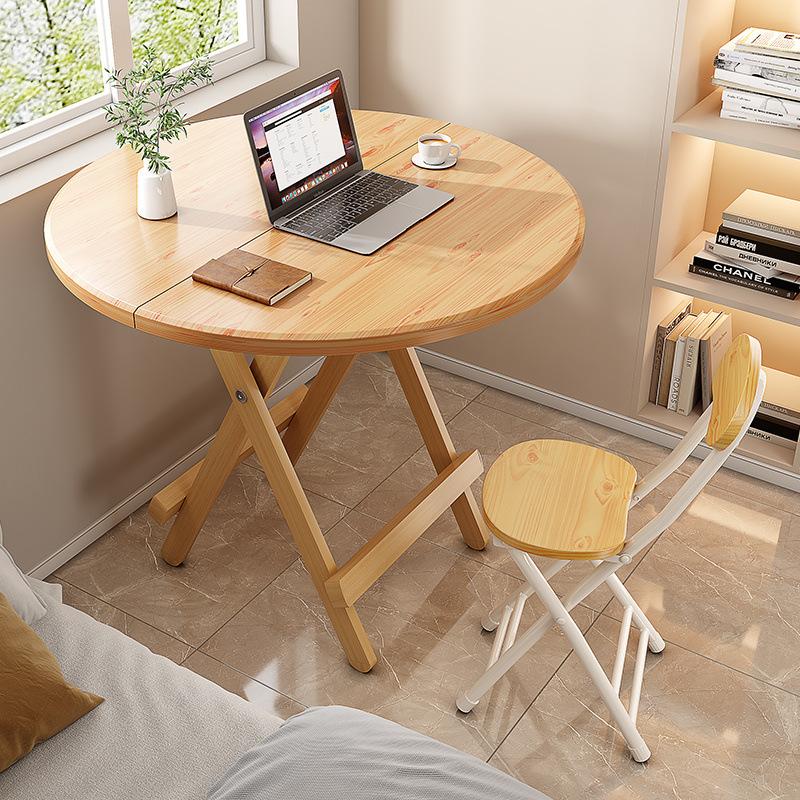 Sturdy Folding Dining Table - No Assembly Needed, Strong Stable Desk for Kitchen, Study & Office, round dining table,small table