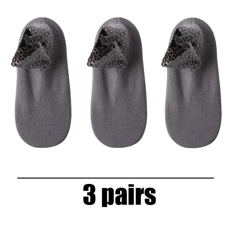 Women's Autumn Winter Thickened Warm Fleece Socks Lace Ankle Socks Non-slip Floor Socks