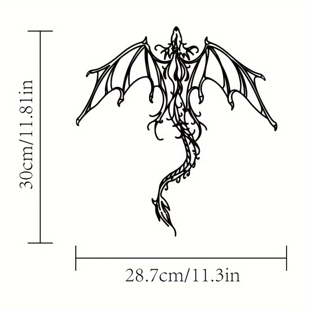 Mythic Dragon Metal Wall Decor (1pc) - Fantasy for Home. Great for Game Room & Man Cave. Gift for Him.