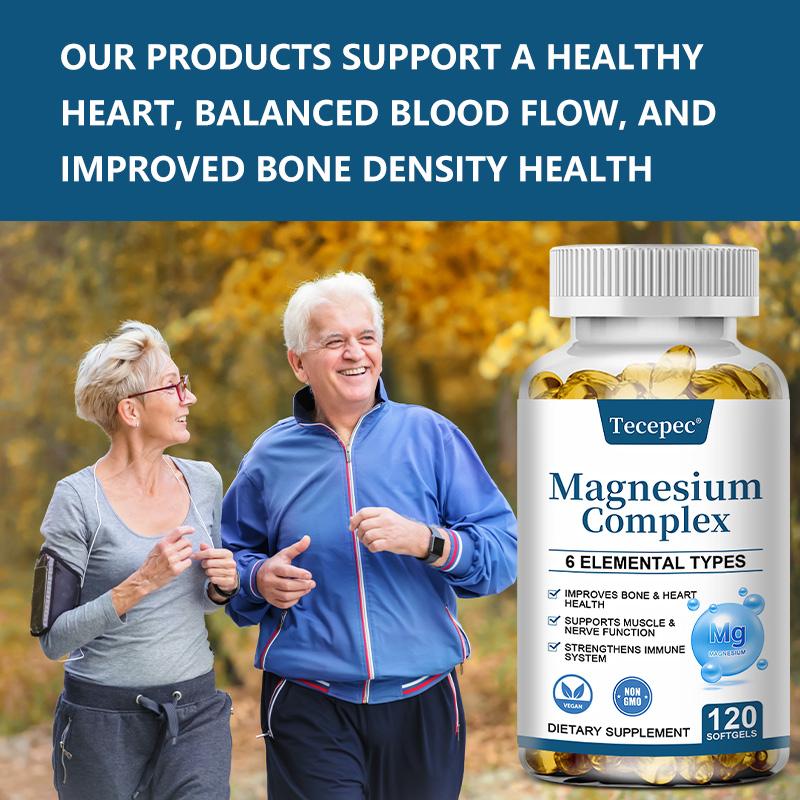 Magnesium Complex 500 mg, Magnesium Taurate, Magnesium Citrate, Magnesium Malate 120 Capsules