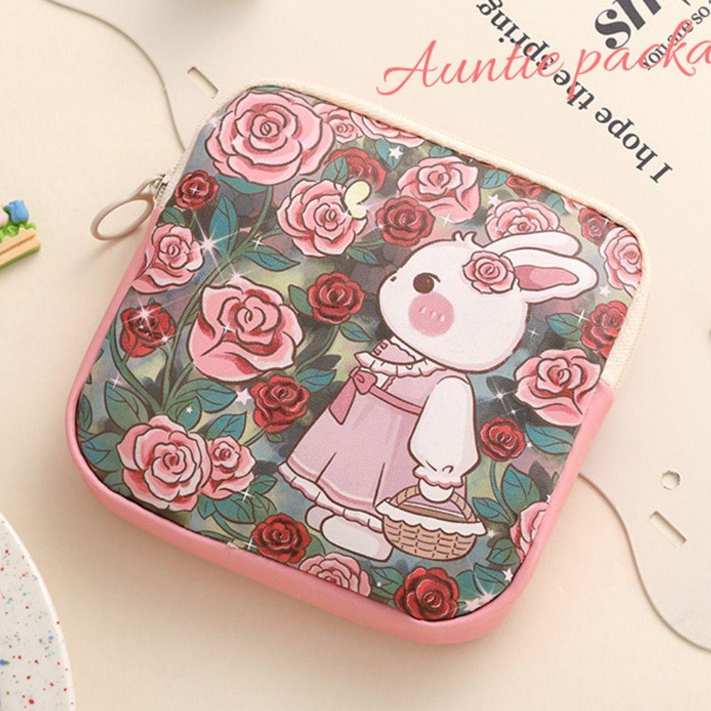 Creative Zipper Pouch Sanitary Pads Bag Large Capacity Multipurpose Coin Purse Sundries Storage Pouch Travel