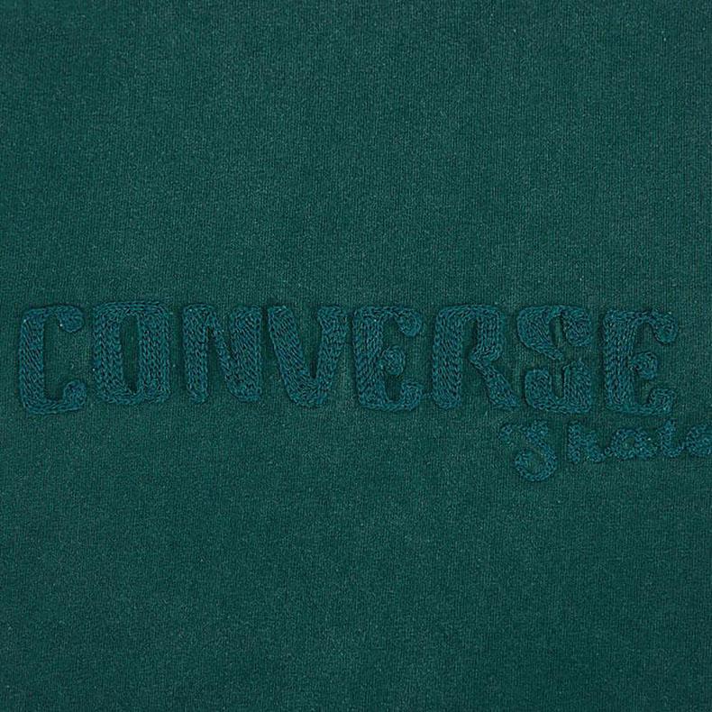 Men's Converse T-Shirts Men's Green Crew Neck Moderate Straight Fit