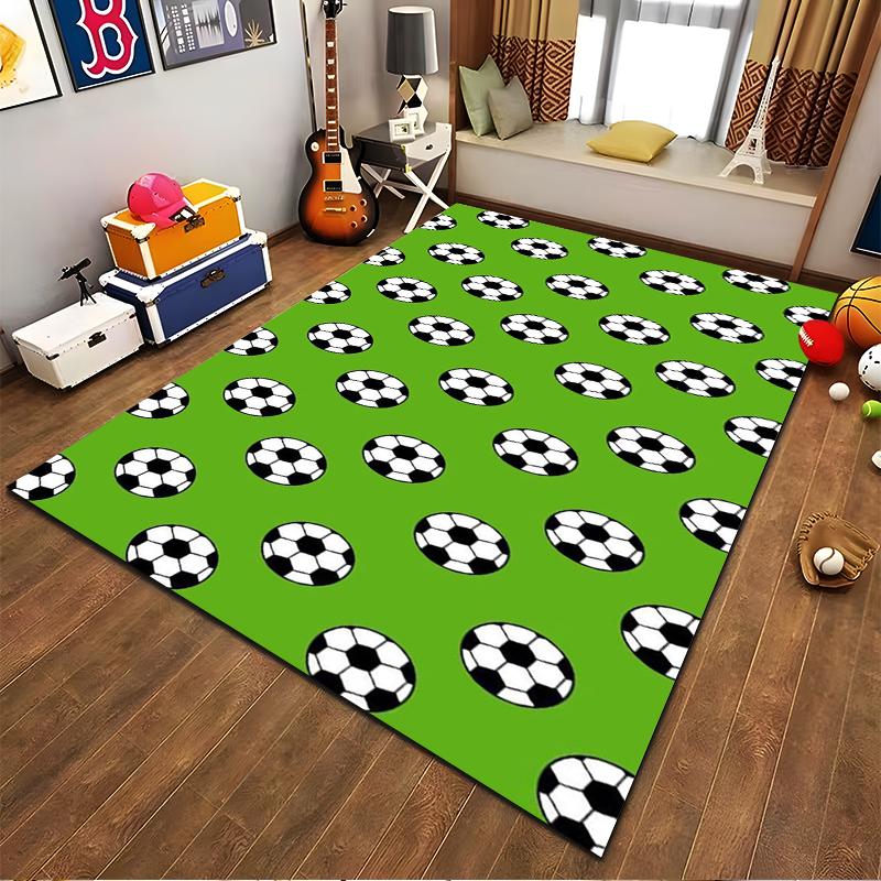 Green Carpet with Soccer Ball Pattern for Living Room Decoration Suitable for use as an anti-slip for living room bedroom sofas