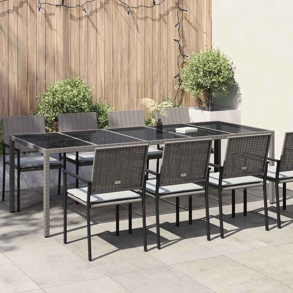Garden Table Gray 250 x 100 x 75 cm Poly Rattan