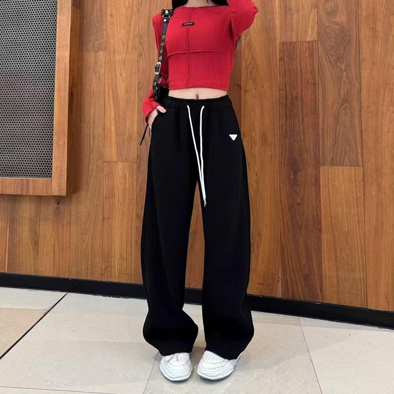 

Весна 2025 Женские спортивные брюки с высокой талией, утягивающие, с широкими штанинами-палаццо – Универсальные, Повседневные и Спортивные S (40-50 kg)