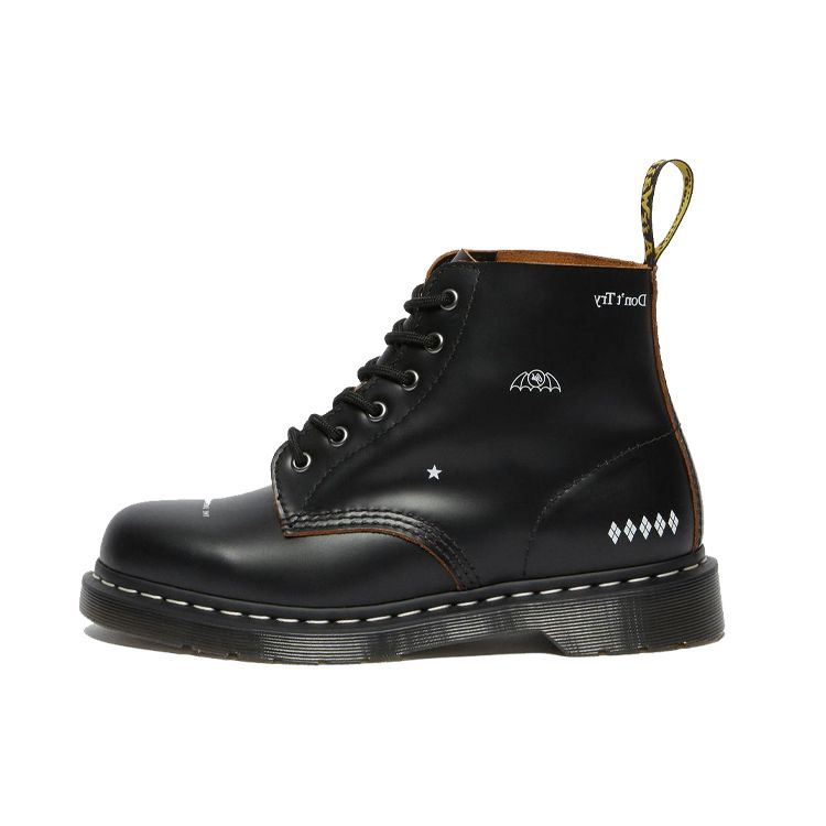 Dr. Martens Goodhood X  101 Leather Printed Elastic Ankle Boots Unisex Boots Black 27588001