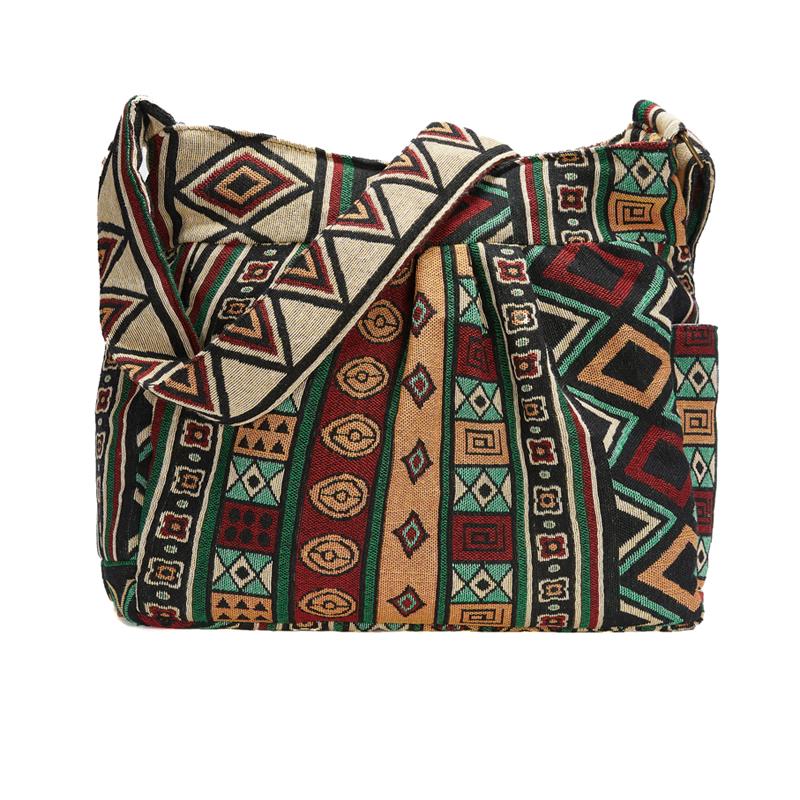 

Annmouler Large Capacity Shoulder Bag Bohemian Style Crossbody Bag Vintage Hobo Bag Multi-pockets Messenger Bag for Ladies разноцветный