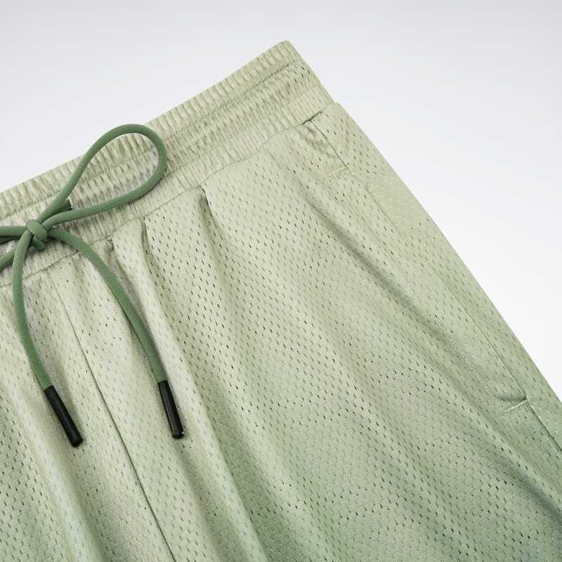 Reebok Knit Short U Series Gradient Mesh Loose Mid Waist Casual Shorts Unisex Shorts Light-Green 23RMS633UGL3
