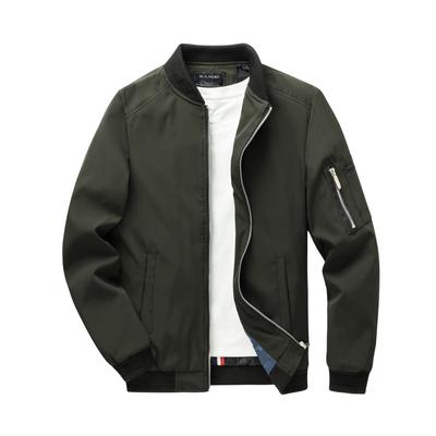 Große Herrenjacke, dünne Slim Fit-Mode-Freizeitjacke, Frühling und Herbst, Herren-Reißverschlusstasche, vielseitige Freizeitjacke