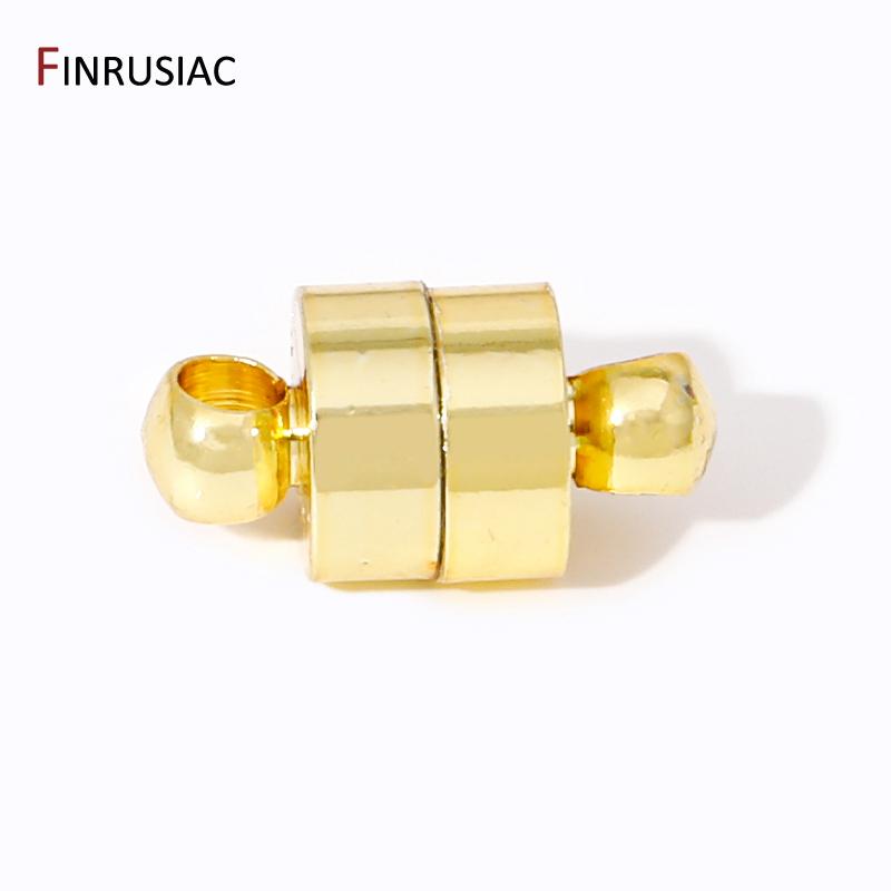 Wholesale 18K Gold Plated Brass Round Ball Strong Magnetic Clasps End Clasp Connectors For DIY Jewelry Making Supplies