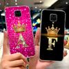 Clear Cover For Xiaomi Redmi Note 9s Case Fashion Luxury A-Z Letters Crown Soft TPU Phone Case M2003J6A1G