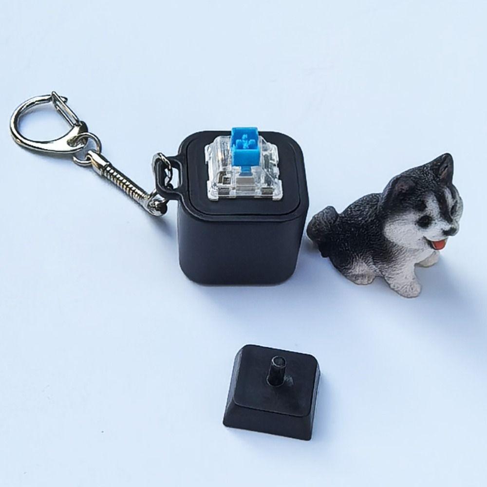 Rechargeable Dog Cat Fidget Toy Clicky Keyboard Decompression Toy Barking and Meowing Keychain