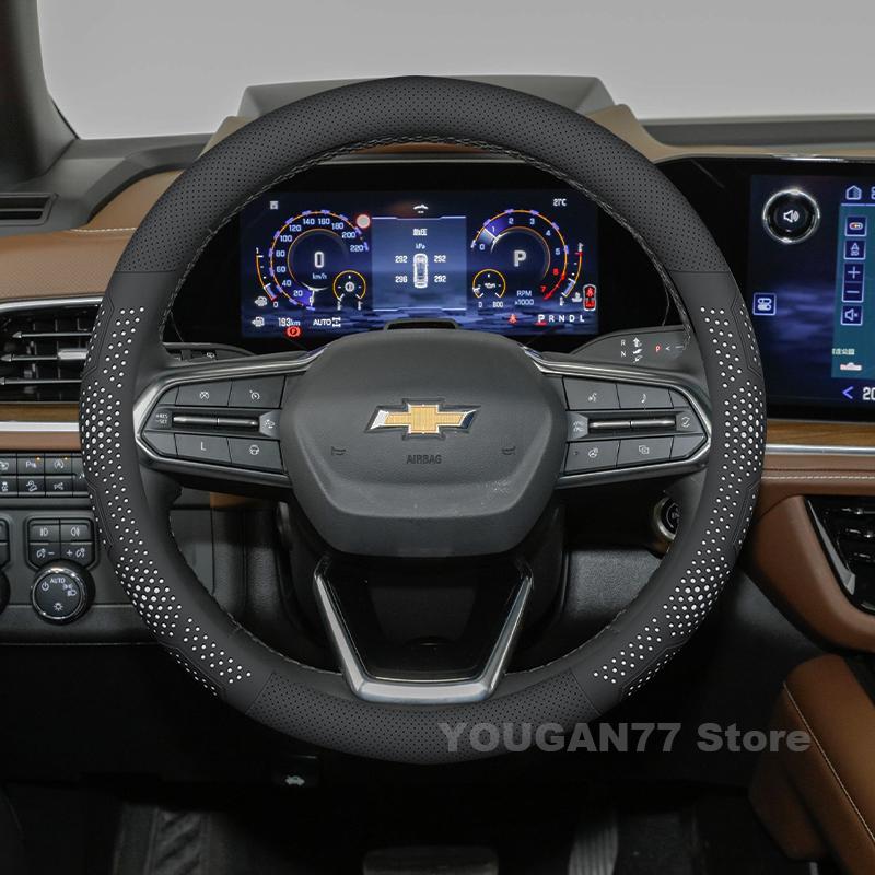 Housse de volant en cuir pour Chevrolet Tahoe Colorado 2025 2021-2024 Intérieur de voiture Accessoires Chevrolet Silverado 2025