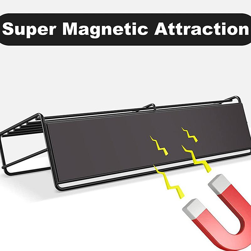 Magnetisches Gewürzregal Schwarz Kühlschrankregale Schrank Organizer Küchenzubehör Kühlschrank Seitenregal
