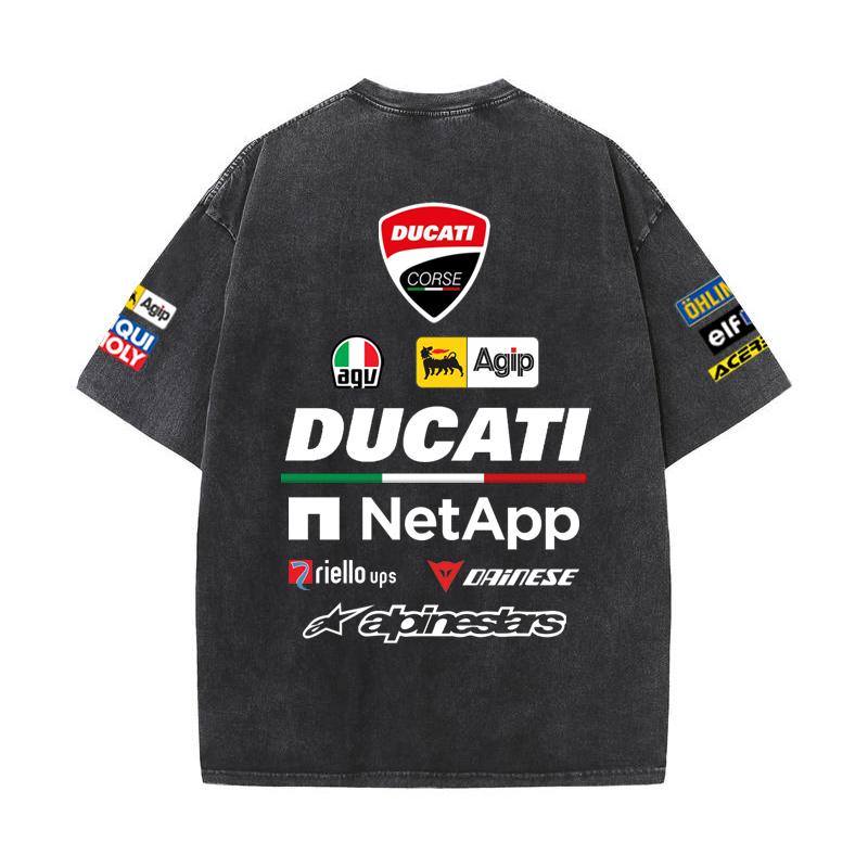 2026 Letní závodní oblek Ducati F1 Tým Red Bull Verstappen Uniforma Krátký rukáv Vintage praná trička Kulatý výstřih Trička