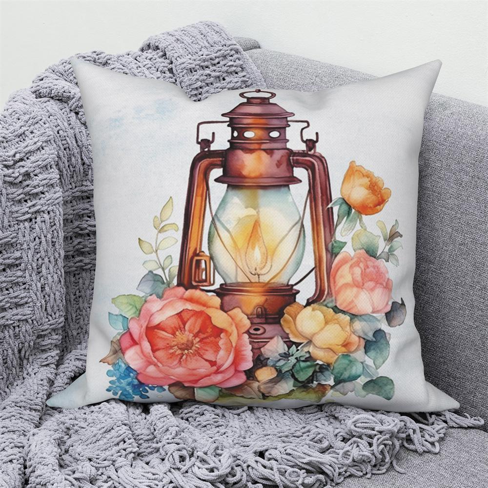 Květinový potisk Dekorativní povlak na polštářek na pohovku auto obývací pokoj Květina Rostlina Polštář