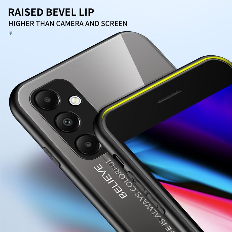 For Samsung Galaxy A35 5G Tempered Glass Case PC+TPU Phone Cover