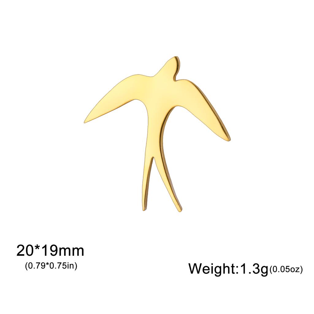 Cazador Stainless Steel Swallow Bird Pin Brooch for Women Gold Color Suit Collar Badges Trendy Jewelry Wholesale New 2026 Gift
