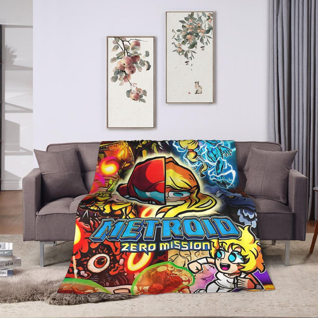Warm Soft Blanket Travel Metroids Zero Mission Throw Blanket  Flannel Bedspread For Couch Bed Fluffy Sofa Bed Cover