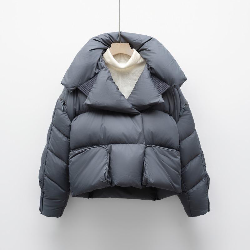 Winter 90% Down Feather Jacket for Women - Thickened, Warm, Minimalist Puffer Coat