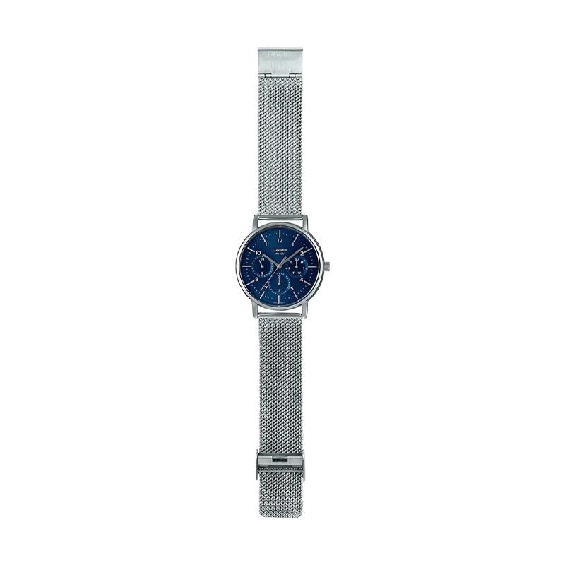Casio Retro Sports Trend Watch Quartz Movement Stainless Steel Strap Japanese and Korean Watch Men's Watch Blue Dial MTP-E321M-2AVDF