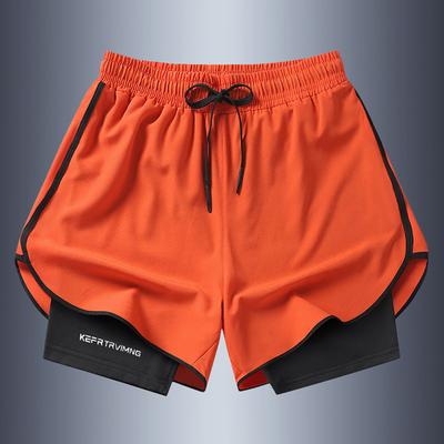 Kurze Shorts für Herren im Sommer Blendschutz Doppellagige Sport-Freizeitshorts für Paare Laufen Fitness Dreiviertelshorts