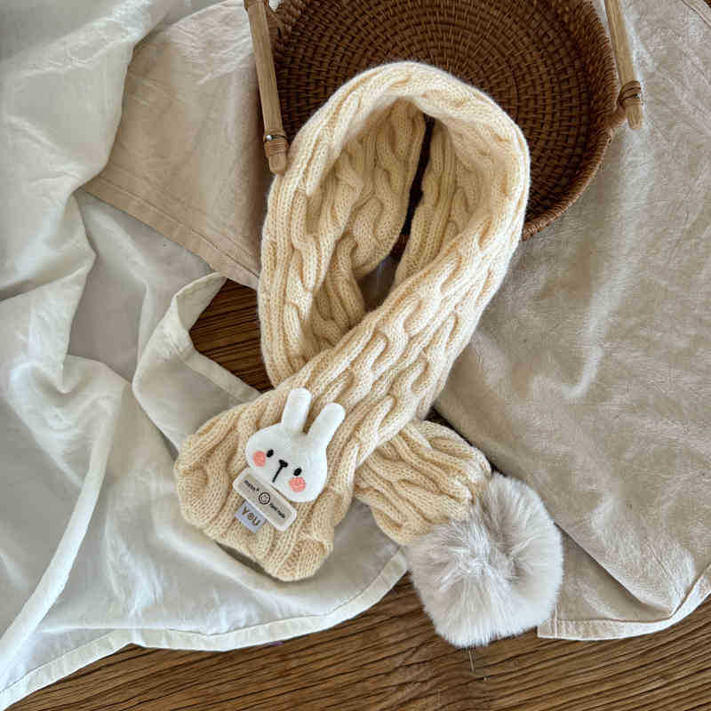 

Дитячий сезонний шарф Bunny Furball Теплий трикотажний чохол для хлопчиків і дівчаток