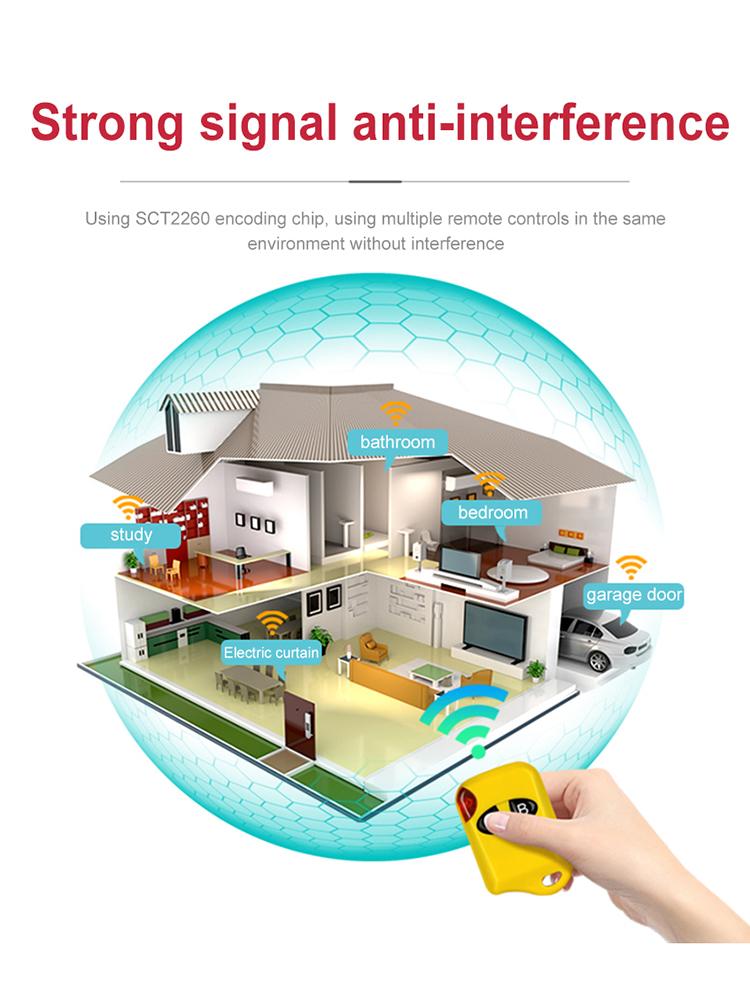 315MHz/433MHz Remote Control Duplicator Replacement Key Duplicator Fixed Learning Code Wireless Clone Switch for Automatic Door