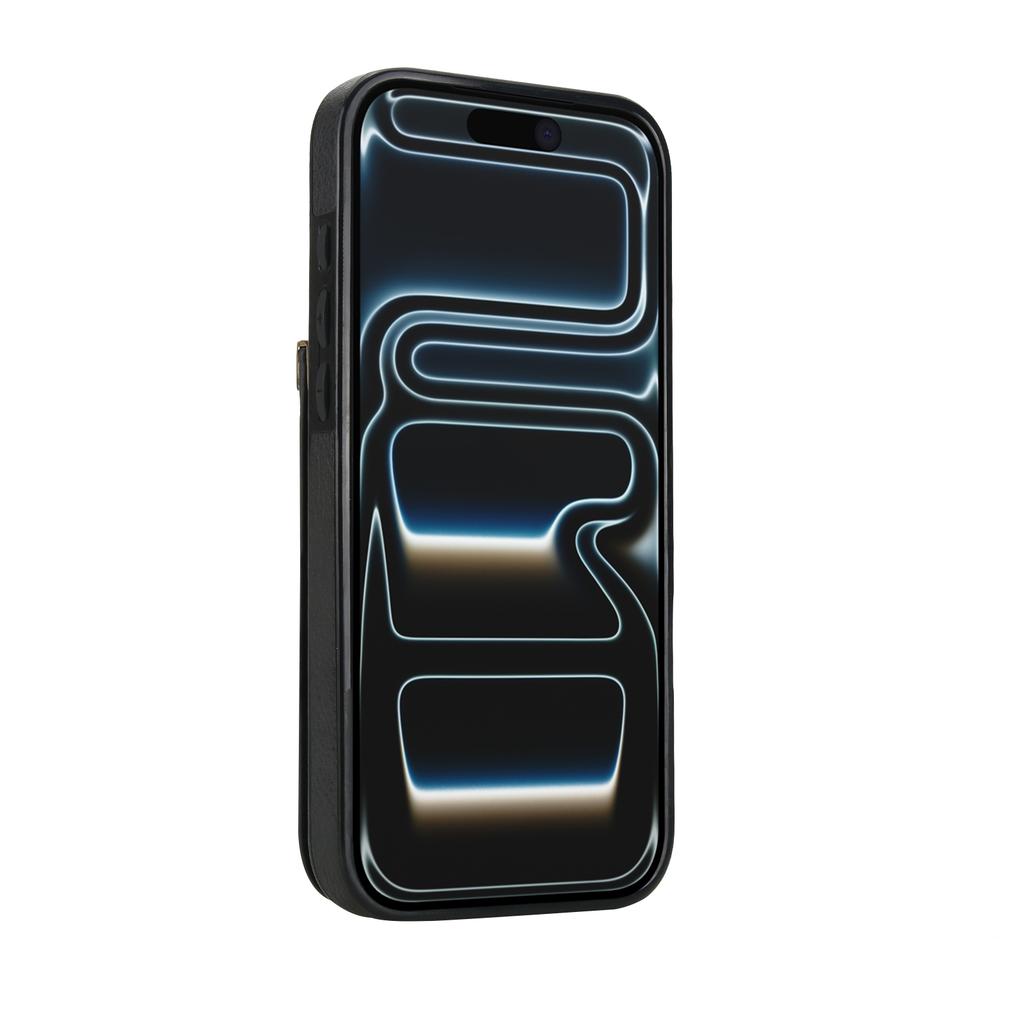 For iPhone 17 Pro Max Case TPU + PU Leather Hardware Decor Phone Cover with Card Holder