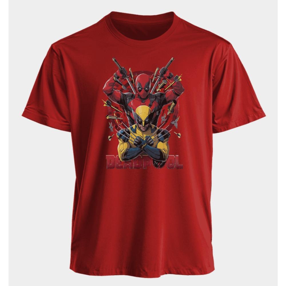 Men's and Women's T-shirts Deadpool Wolverine Summer American Spring and Autumn Basic Sporty Punk Oversized Short-sleeved