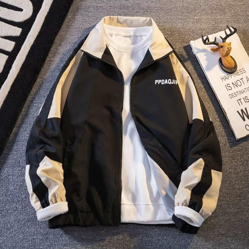 

Мужская осенняя бейсбольная куртка в корейском стиле, модная цветная блочная M