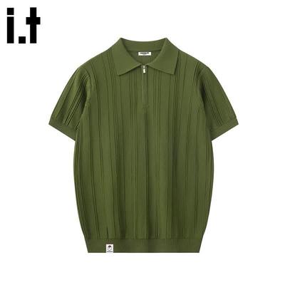 Men's :CHOCOOLATEit Old Money Style Half-Zip Knit Polo Shirt