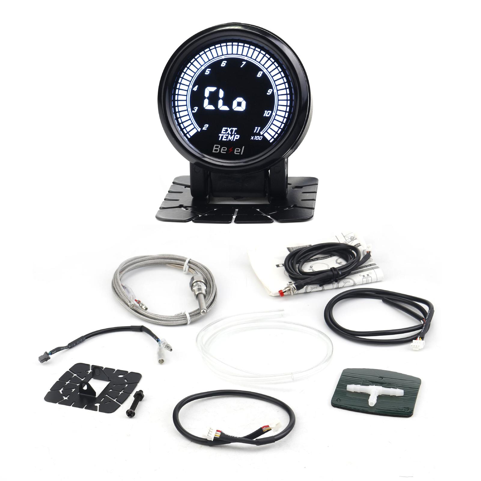2 inch 52mm Boost Water temp Oil temp Volt Vacuum Tachometer EGT Air fuel ratio Oil pressure Gauge 10 Color Car Meter Kit as show
