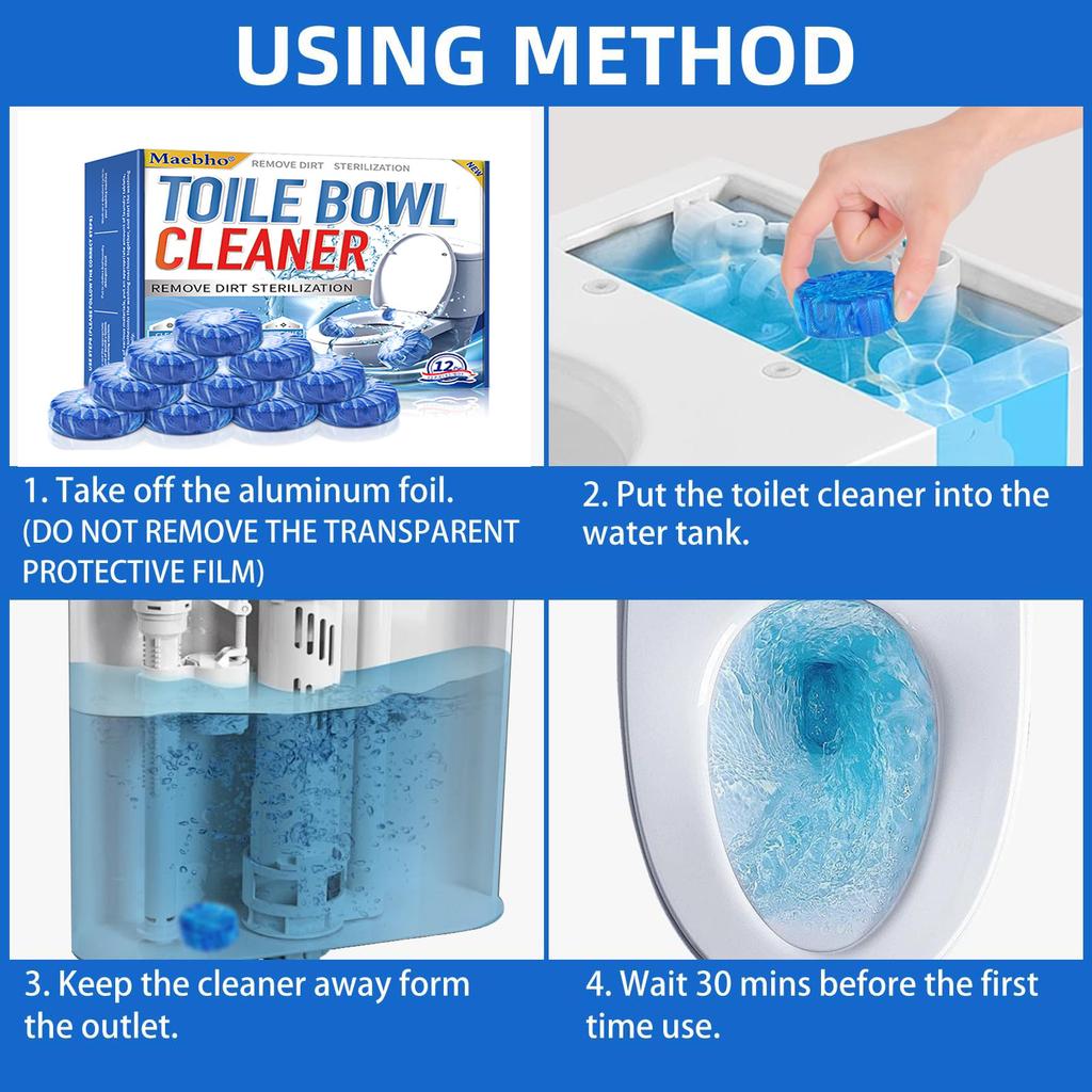 Eco Friendly Toilet Cleaning Block Lightweight Deep Cleansing Long Lasting Aroma Easy To Use Portable Blue Bubble Cleaner