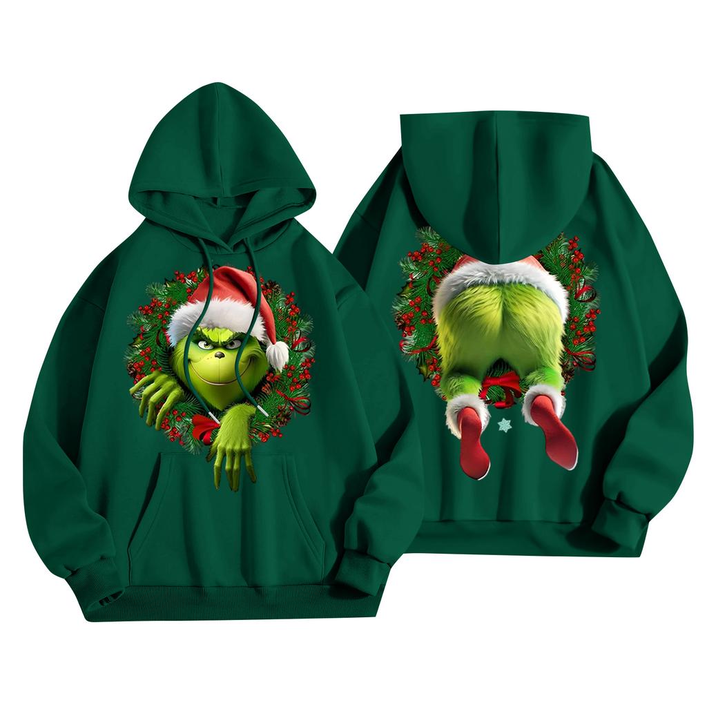 Women's Casual Fashion Christmas Printed Letters Casual Hooded Sweatshirt With Pockets