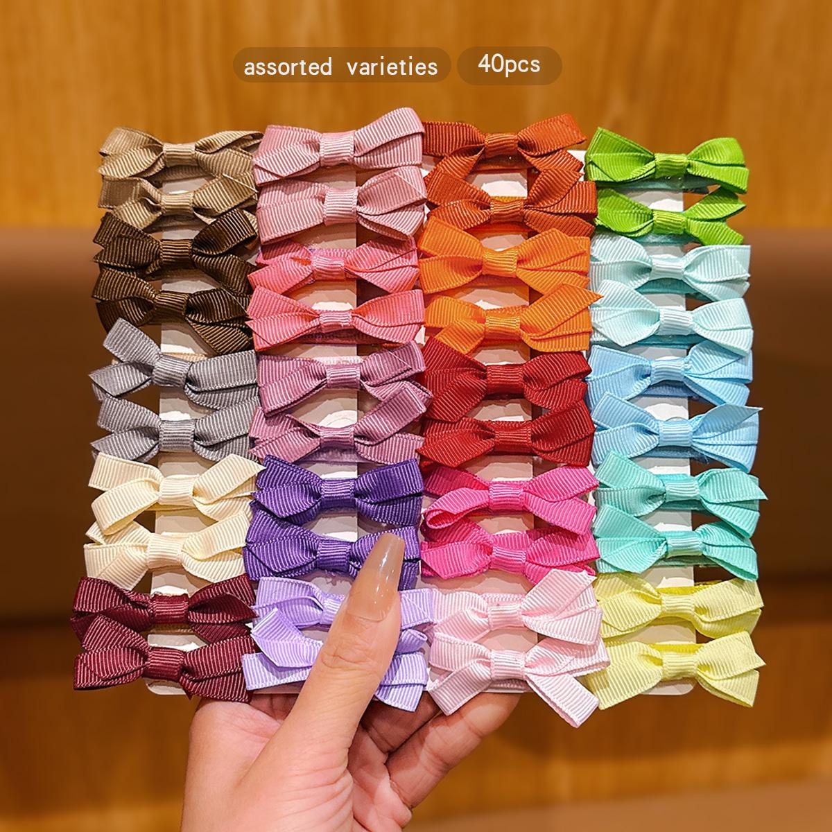 

40 colors random bow, sweet small hair clip, braided hair accessory Size fits all
