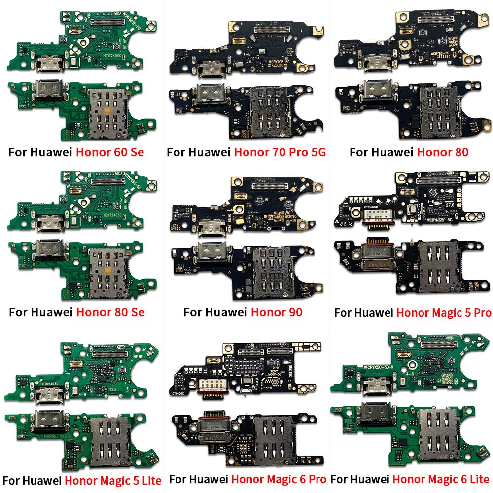 New USB Charging Port Dock Charger Connector Board Flex Cable For Huawei Honor Magic 4 5 6 7 8 Pro Lite